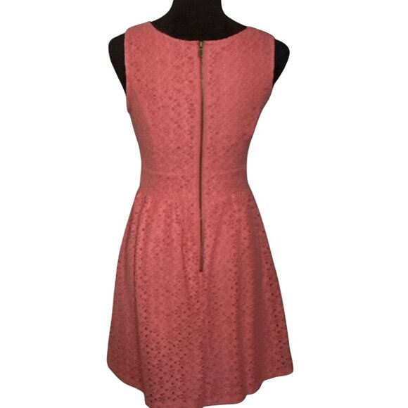 Sleeveless Coral Lace Fit & Flare Dress By Loft Size 2 Back Zipper Closure Fully - Picture 2 of 6